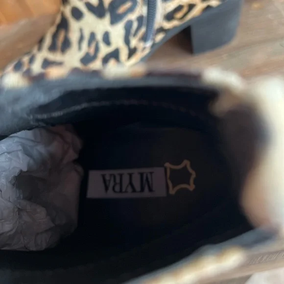 LEOPARD Genuine Cowhide & Leather Bootie TREND ankle boot used - Picture 12 of 14